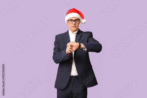 Young businessman in Santa ...