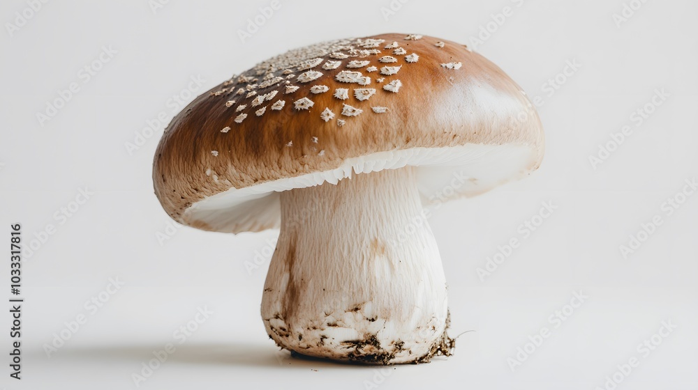 penny bun mushroom on isolated white background. penny bun mushroom on isolated white background.
