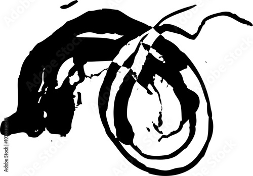 Abstract grunge brush stroke design element vector