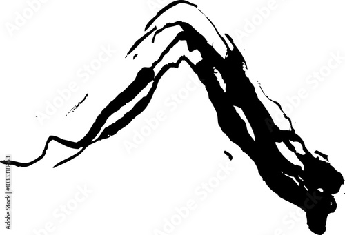 Abstract grunge brush stroke design element vector