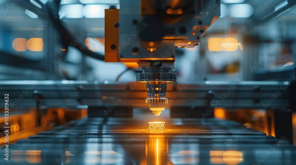 Close-Up of 3D Printing Technology in Action on the Factory Floor Close-Up of 3D Printing Technology in Action on the Factory Floor