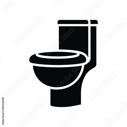 Toilet line icon silhouette vector outline sanitary bathroom isolated on white background.