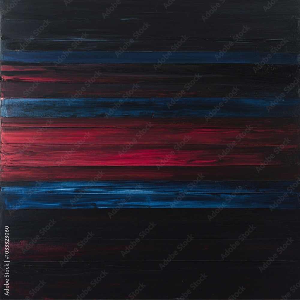 abstract oil painting, dark colors red, blue, and black, horizontal lines, night vibe abstract oil painting, dark colors red, blue, and black, horizontal lines, night vibe