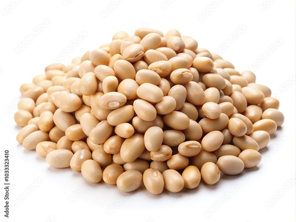 Minimalist Moyashi Beans on White Background Minimalist Moyashi Beans on White Background