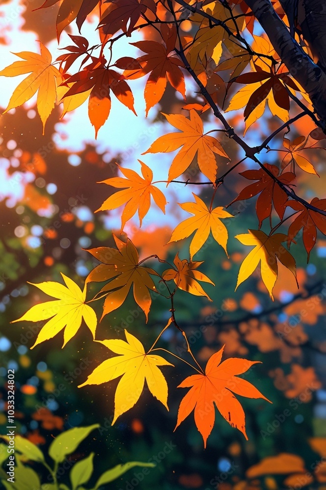 Autumn flower leaf wallpaper, forest green background, Autumn flower leaf wallpaper, forest green background,