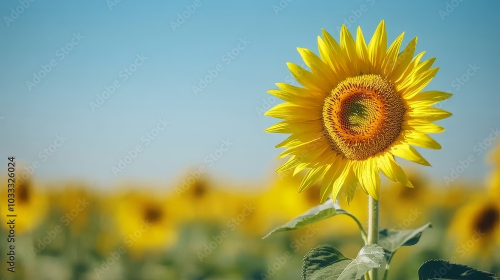 Fototapeta premium close-up of sunflower with delicate blurred background