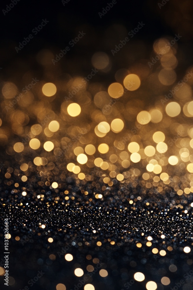 Golden Bokeh Lights Abstract Background - Festive Sparkle Golden Bokeh Lights Abstract Background - Festive Sparkle