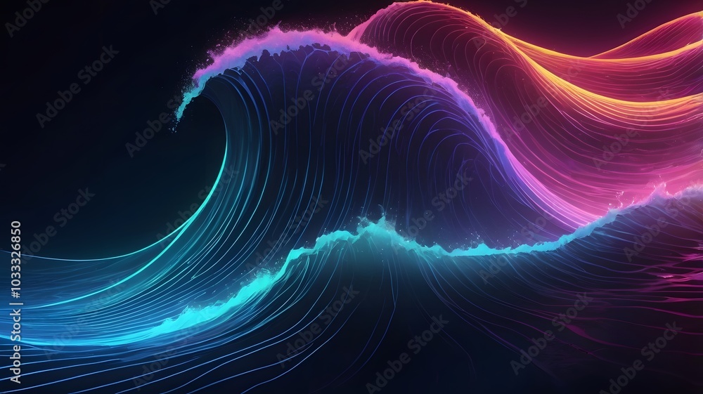 Big Neon Wave Background Big Neon Wave Background