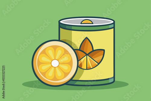 Pineapple Slice in Food Can vector art illustration