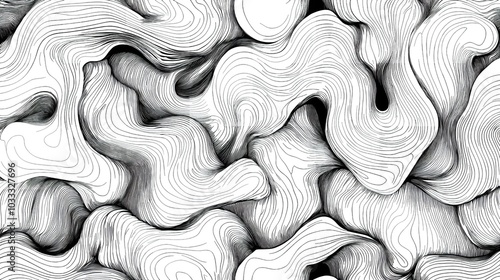  Monochrome seamless pattern with a simple abstract drawing