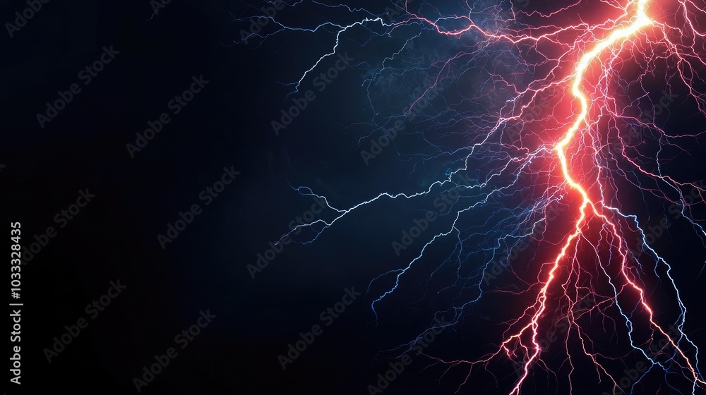 Stunning lightning strike against a dark background, showcasing the raw power and beauty of nature's electrical display. Stunning lightning strike against a dark background, showcasing the raw power and beauty of nature's electrical display.