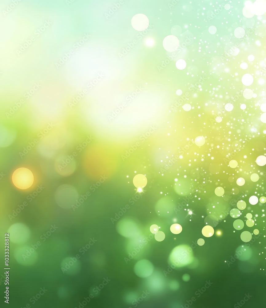Abstract Green Bokeh Background with Sparkling Lights Abstract Green Bokeh Background with Sparkling Lights