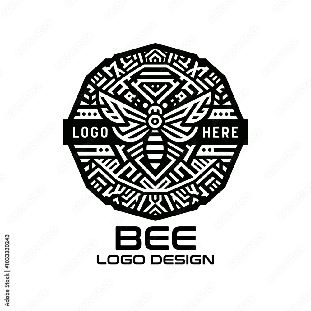 Bee Vector Logo Design Bee Vector Logo Design