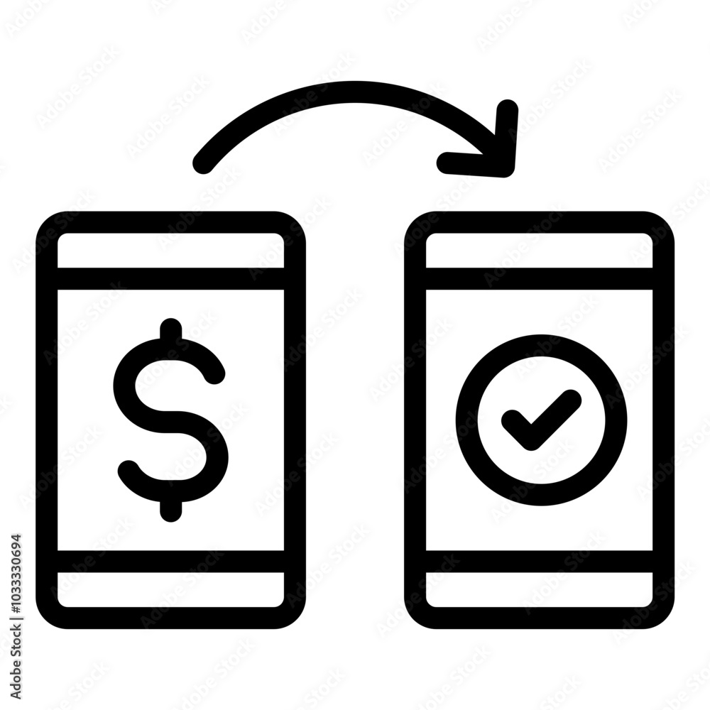Digital transactions icon. Vector line icon Digital transactions icon. Vector line icon