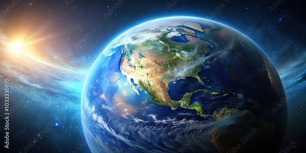 Fototapeta premium breathtaking photograph of Earth from space Silhouette