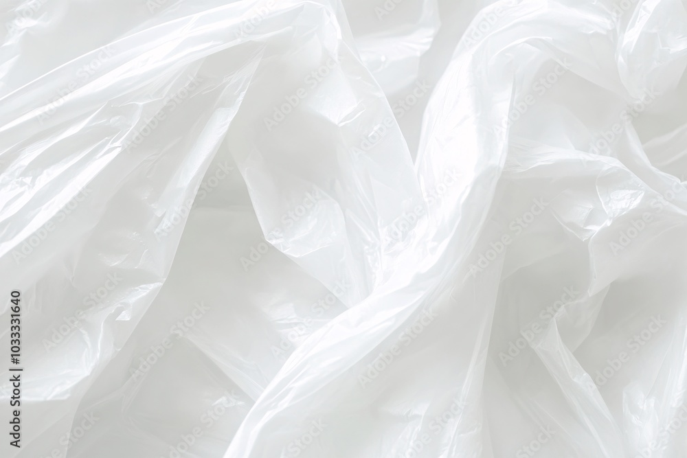 Crumpled White Plastic Bag Texture - Environmental Art Crumpled White Plastic Bag Texture - Environmental Art