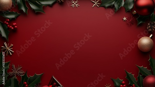 A banner poster frame with a bold red background, designed for a Christmas sale theme