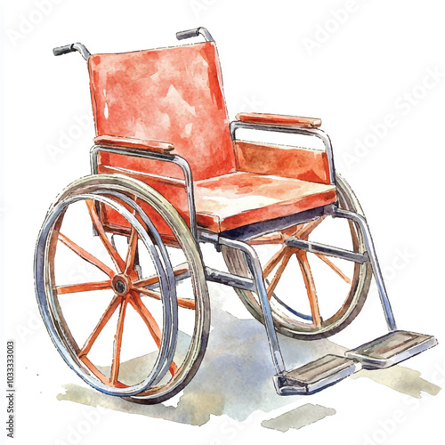 Wheelchair watercolor clipart illustration