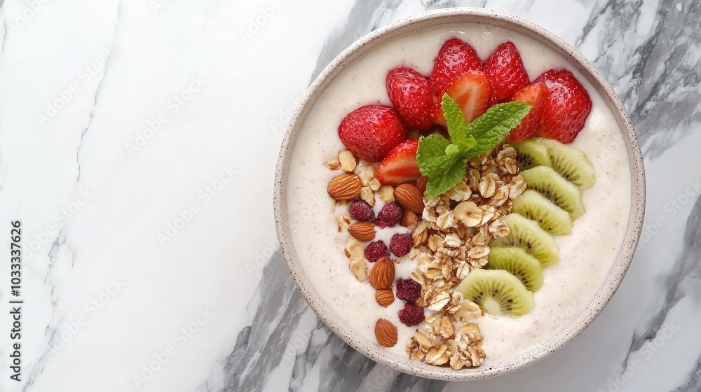 Healthy Smoothie Bowl with Fresh Fruits and Nuts Healthy Smoothie Bowl with Fresh Fruits and Nuts