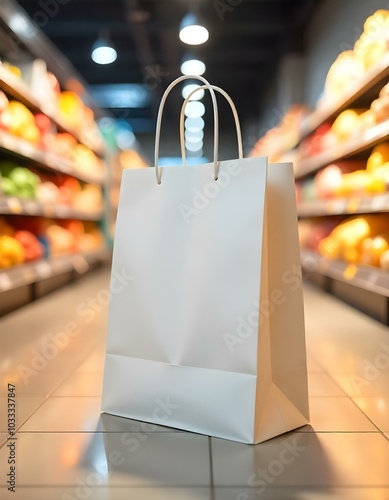 Paper Bag for shopping , market disposible and easy to carry design images for mockup