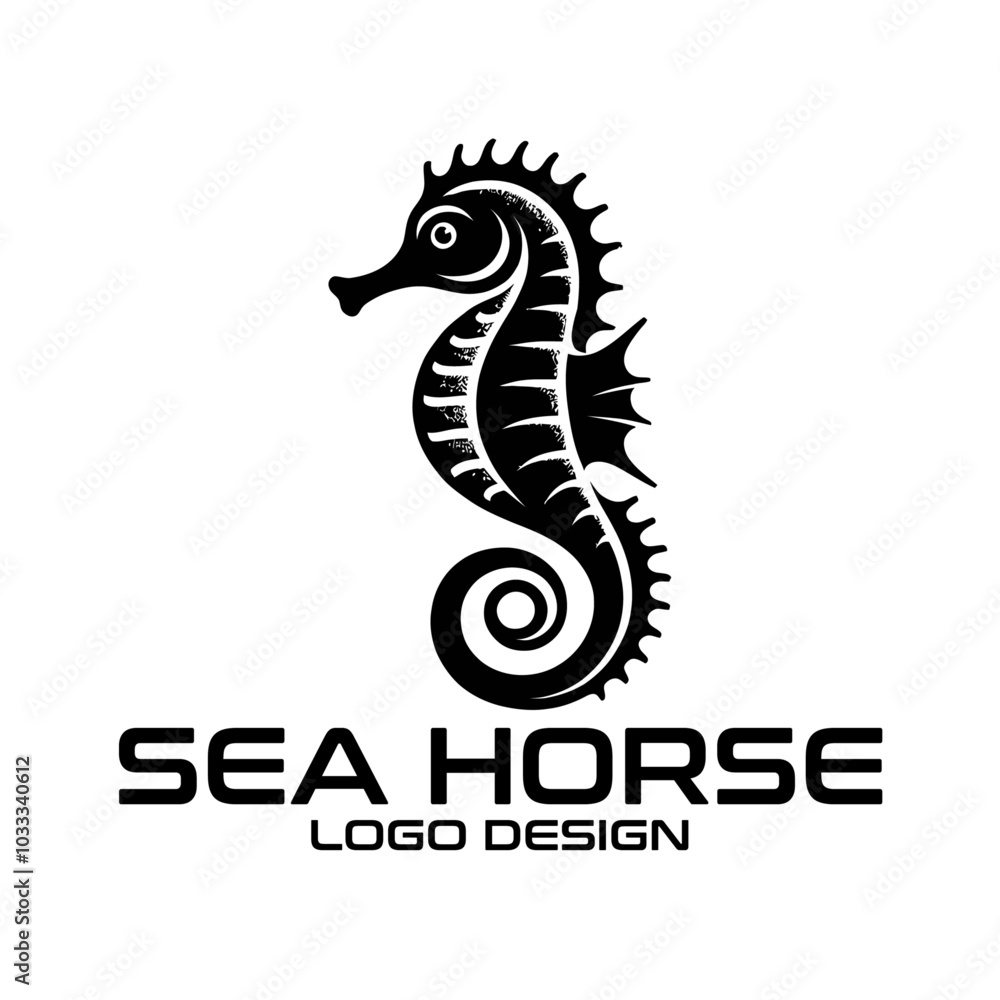 Fototapeta premium Sea Horse Vector Logo Design
