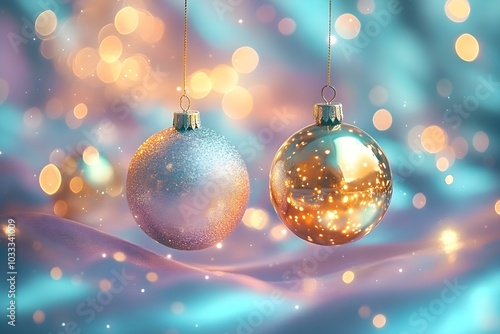 Shimmering Ornaments Against a Dreamy Background