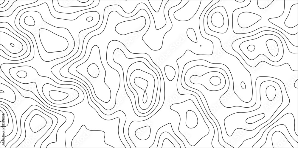 Abstract black & white topographic Contour Scheme and Terrain on old paper. Geographic mountain terrain. Contour map background. Cartographic Weave with seamless striped patterns and wavy Lines Abstract black & white topographic Contour Scheme and Terrain on old paper. Geographic mountain terrain. Contour map background. Cartographic Weave with seamless striped patterns and wavy Lines