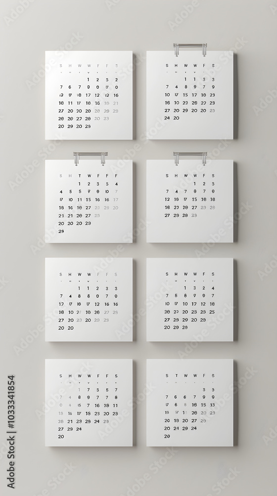 Normal Calendar Minimalist Yearly Calendar Template with Clean and Modern Design for 12 ...