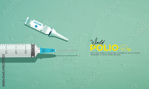 World Polio Day creative concept, Poster, Banner, Advertising, Greeting Card. Polio day design 3d illustration.