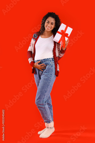 Smiling young woman in fest...