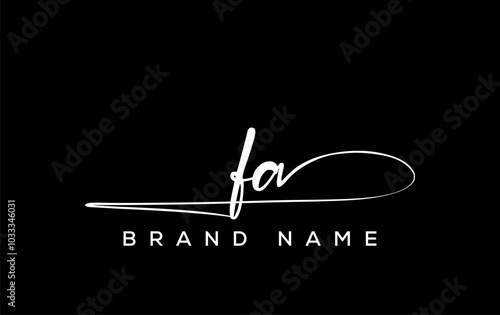FA letter beauty handwriting vector logo.