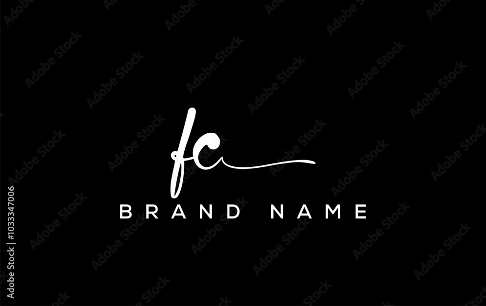 FC letter beauty handwriting vector logo. FC letter beauty handwriting vector logo.