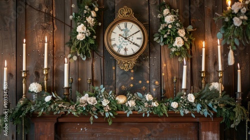 Elegant New Year's Eve Mantel with Timeless Decorations