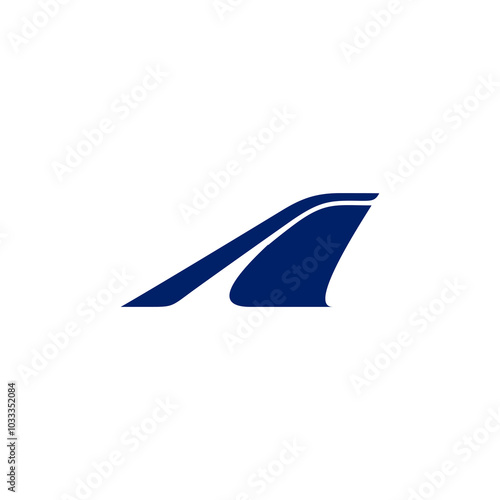 air plane logo icon letter A with the shape of a Jet Airplane Tail in a creative way.
