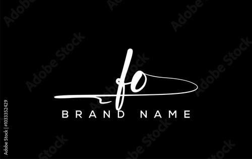 FO letter beauty handwriting vector logo.