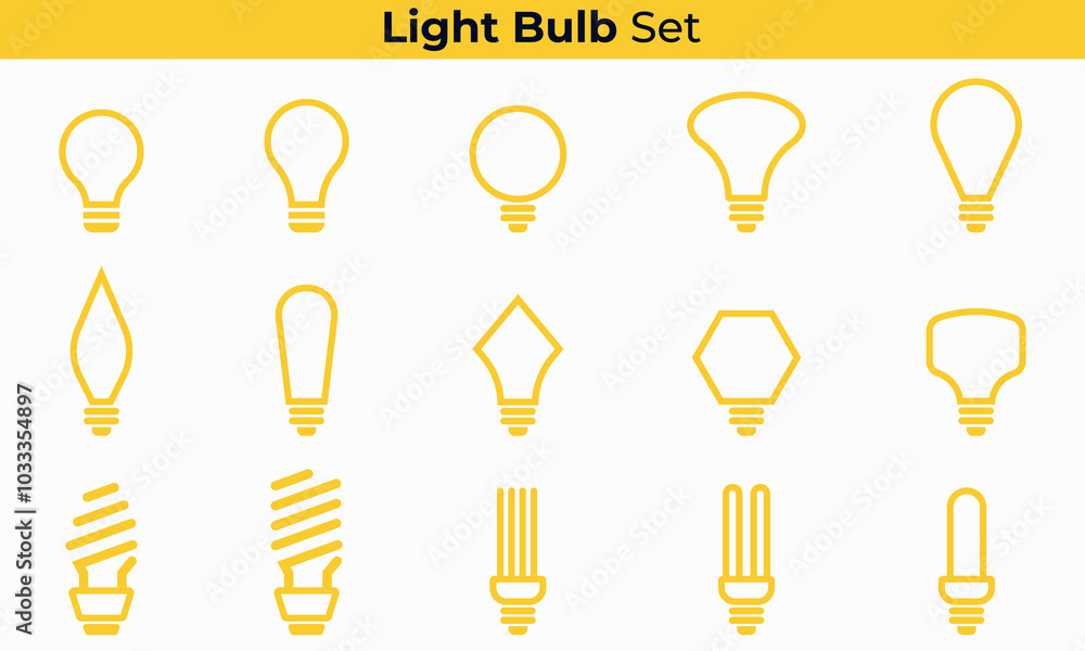 Modern Light Bulbs Icon Set  Vector Design.