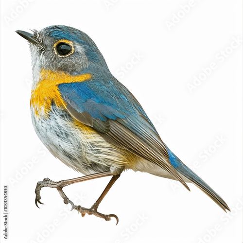 Himalayan bluetail or Red-flanked,Orange-flanked bush-robin (Tarsiger rufilatus) lovely blue bird photo