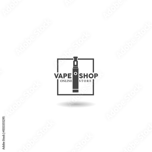 Vape shop icon with shadow photo