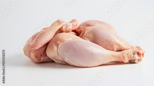 Raw chicken meat on white background. 