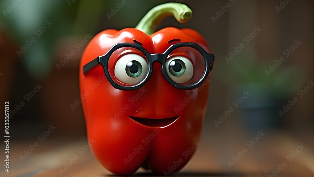 chilli pepper used as a character with eyes and inspector glasses