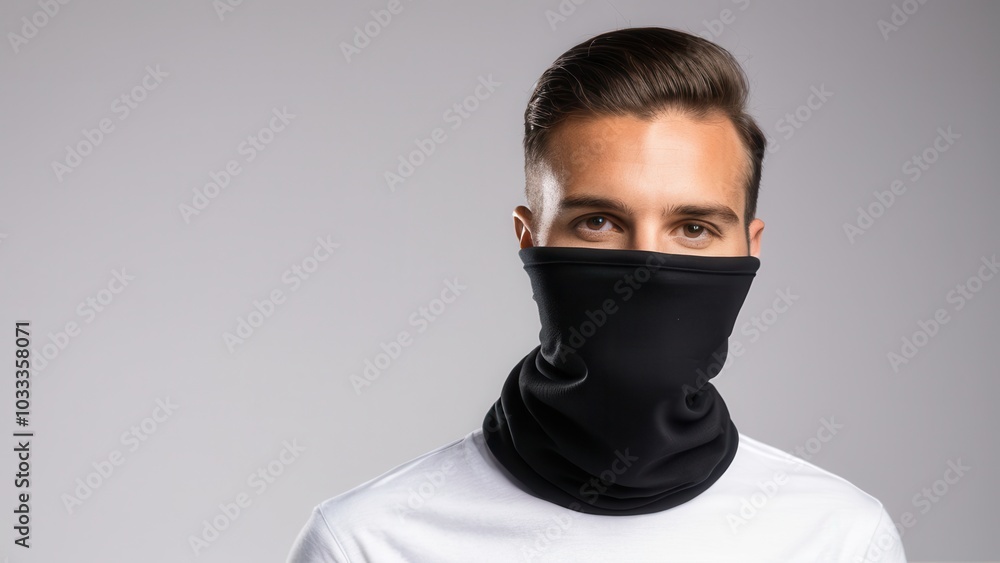High-quality neck gaiter mockup featuring customizable design for showcasing branding, patterns, or promotional artwork on face coverings. Perfect for product display and marketing High-quality neck gaiter mockup featuring customizable design for showcasing branding, patterns, or promotional artwork on face coverings. Perfect for product display and marketing