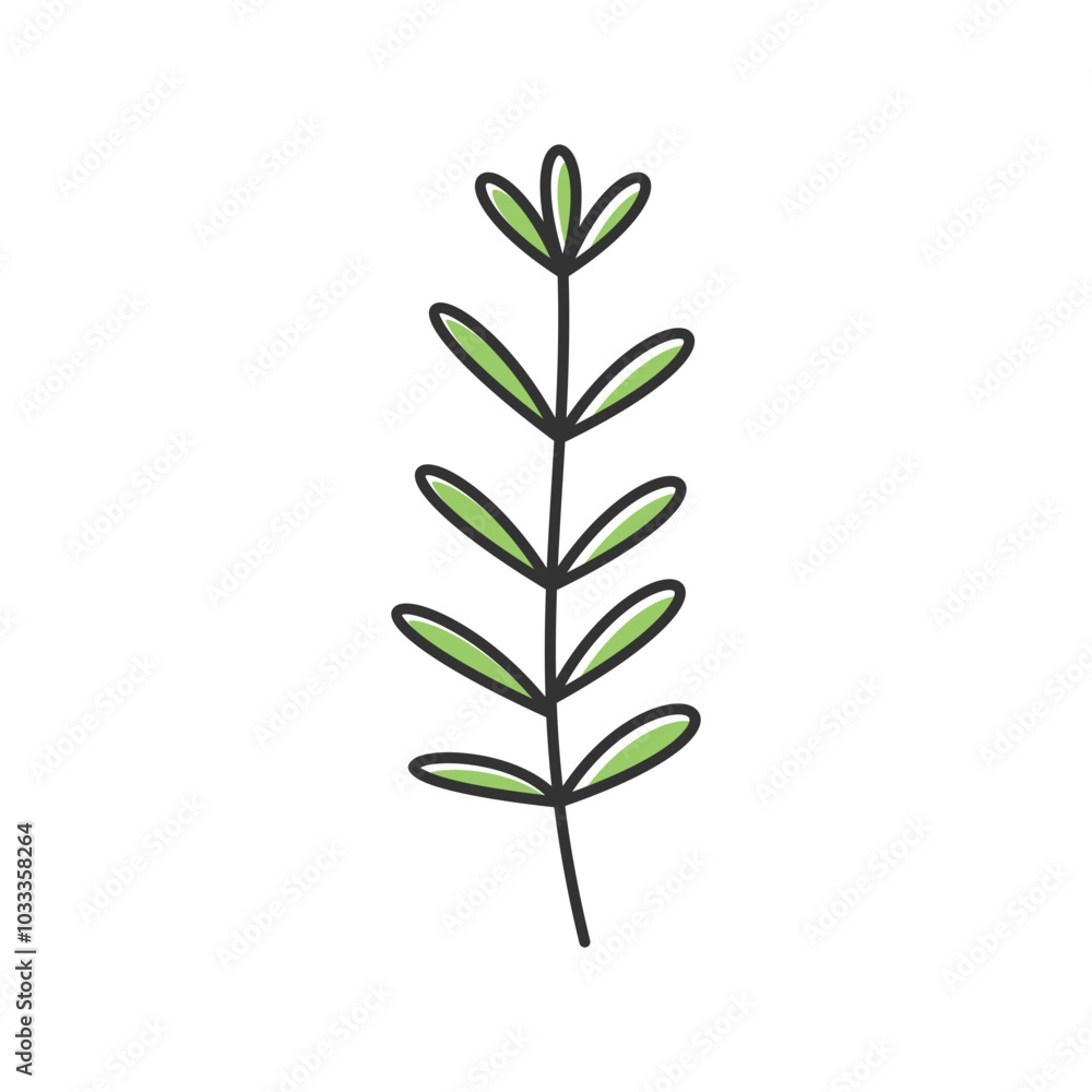 Fototapeta premium Minimal floral icon vector line art, floral icon vector illustration in handdrawn style