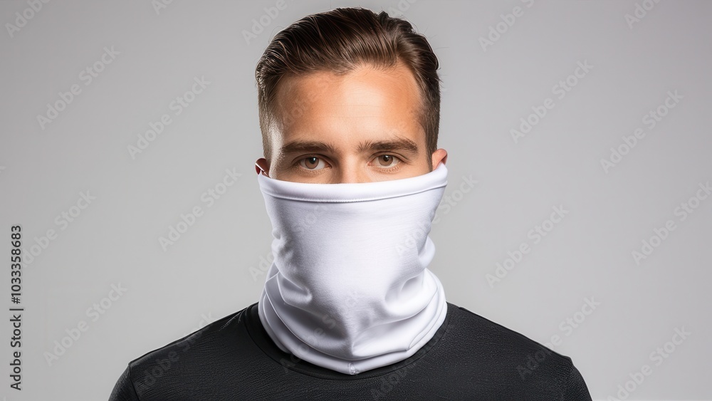High-quality neck gaiter mockup featuring customizable design for showcasing branding, patterns, or promotional artwork on face coverings. Perfect for product display and marketing High-quality neck gaiter mockup featuring customizable design for showcasing branding, patterns, or promotional artwork on face coverings. Perfect for product display and marketing