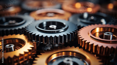 engine gear wheels, industrial background