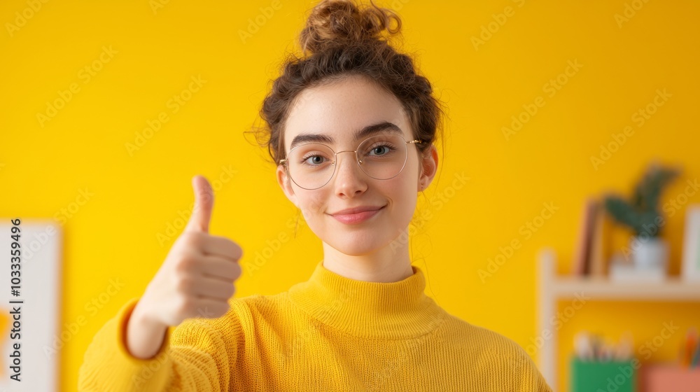 Creative Art Teacher Giving Thumbs Up in Colorful Classroom Surrounded by Student Projects and Art Supplies - Ultra-Detailed Teacher Inspiration Creative Art Teacher Giving Thumbs Up in Colorful Classroom Surrounded by Student Projects and Art Supplies - Ultra-Detailed Teacher Inspiration