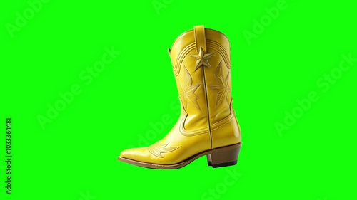 pair of boots green screen animation motion graphic with chroma key clip template 4k Background. Easy removed green screen. High resolution. Ultra High Definition, 4k video.