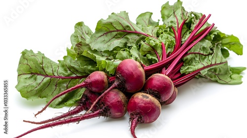 bunch of fresh beets on white background. 