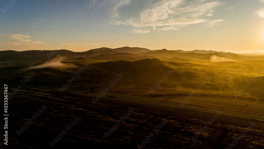Golden dawn with Tupan in the hills Golden dawn with Tupan in the hills