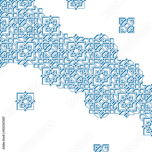 Oriental Winter Ornament Design with Stroke and Shadow Effect