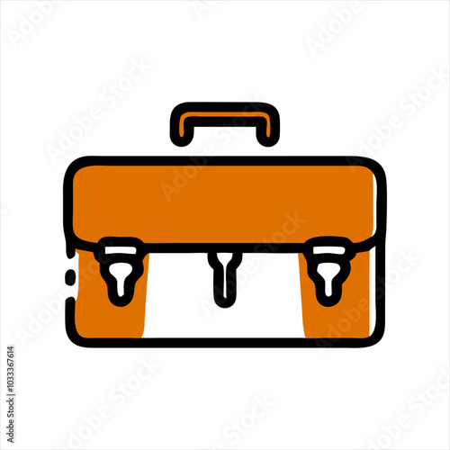 Minimalistic vector icon of a briefcase for business and work themes